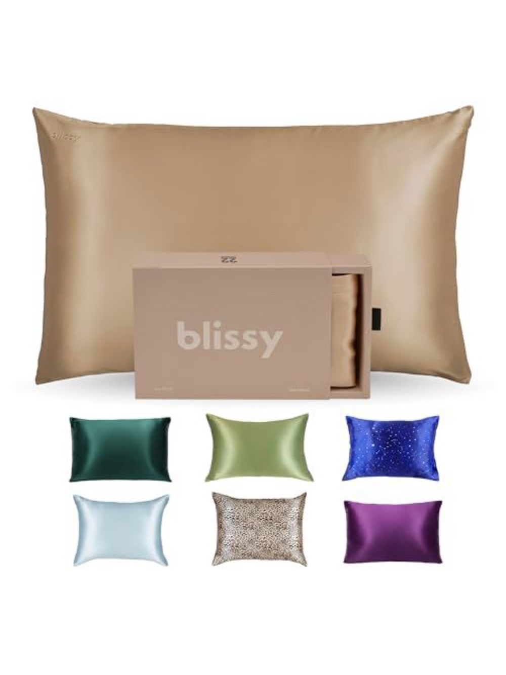 Blissy Mulberry Taupe Silk Pillowcase size King with zipper NWT